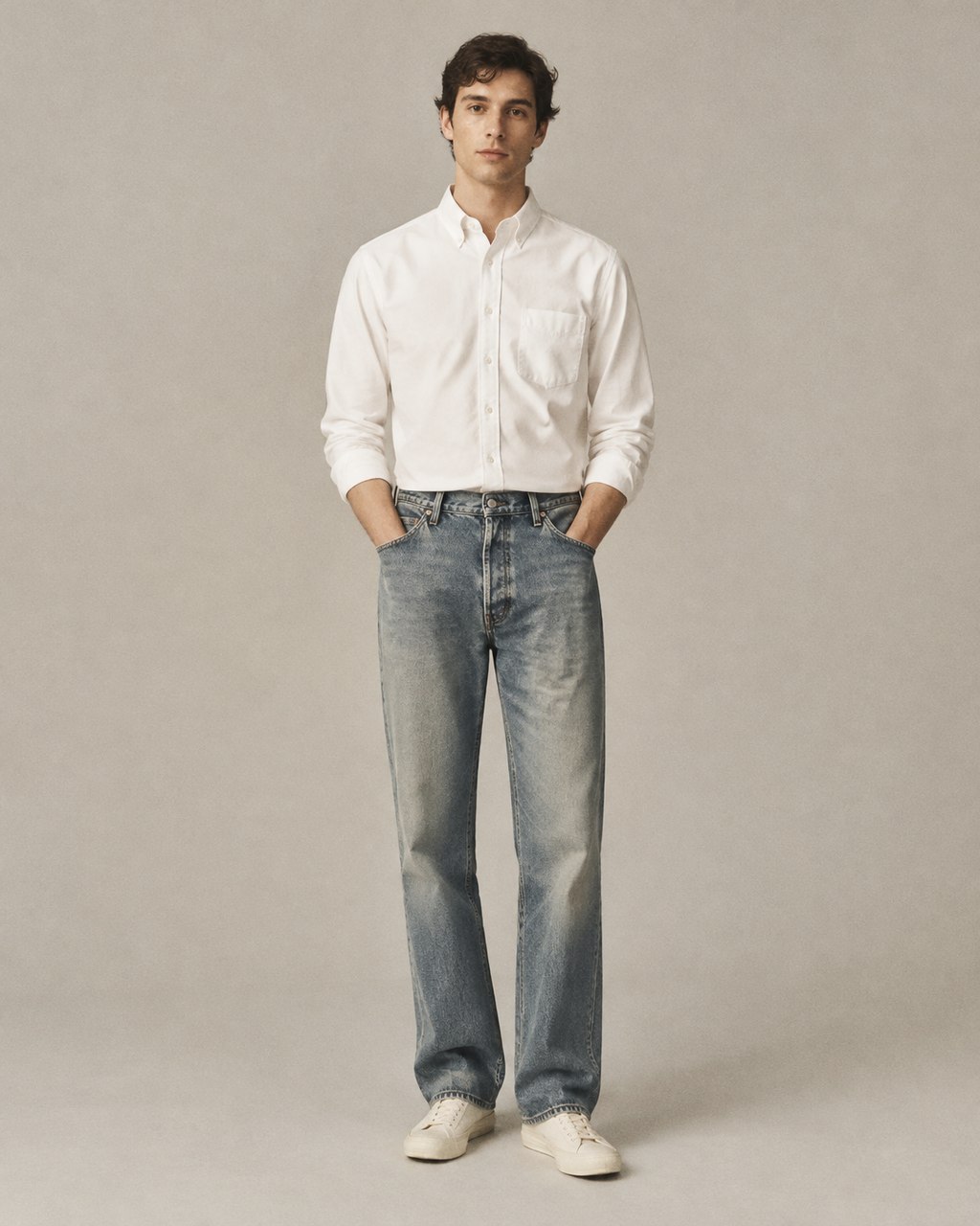 The Straight — Stone wash straight jeans