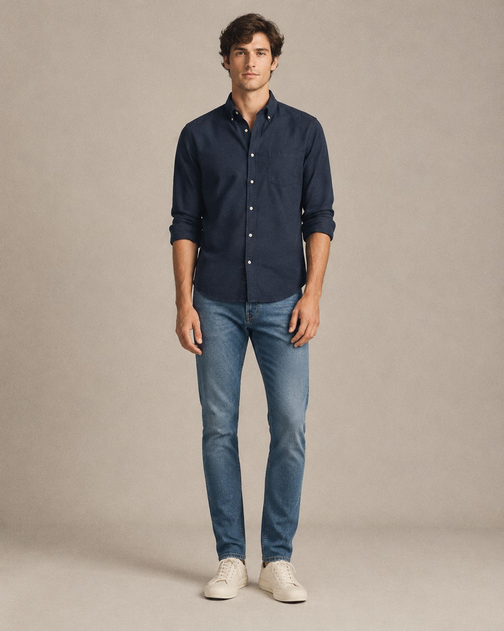 The Slim — Mid blue slim jeans