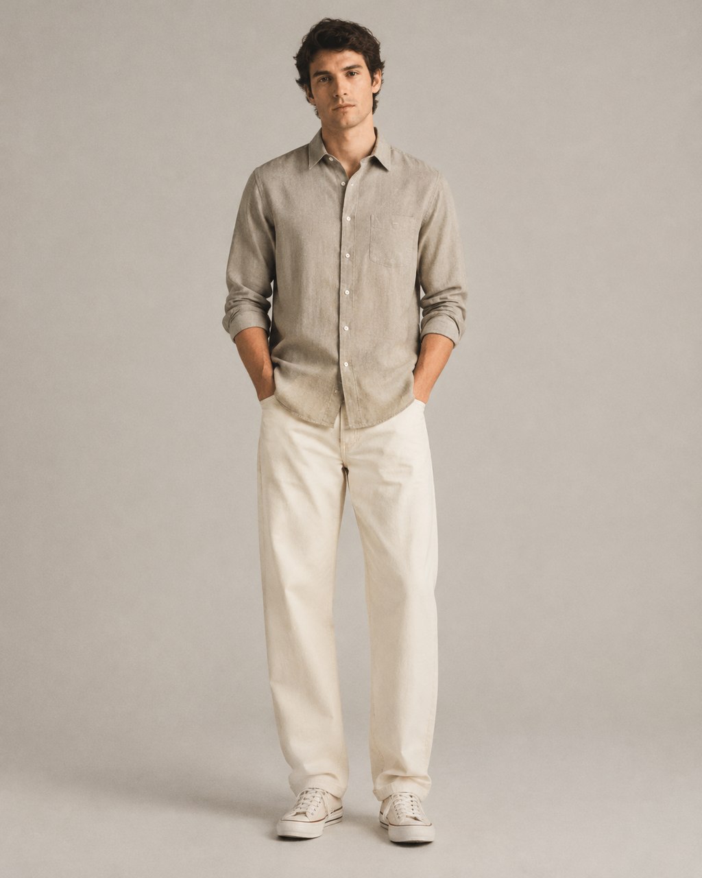 The Relaxed — Ecru relaxed jeans